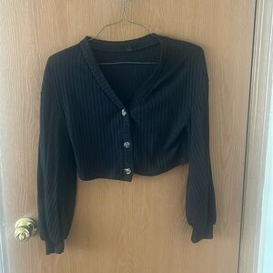 Cropped black cardigan